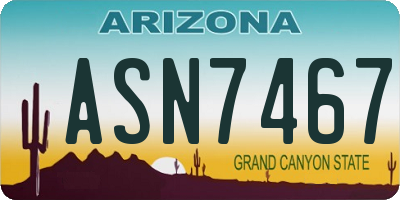 AZ license plate ASN7467