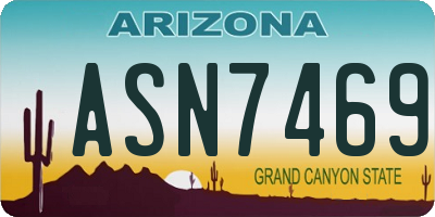 AZ license plate ASN7469