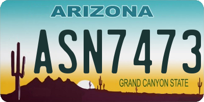 AZ license plate ASN7473