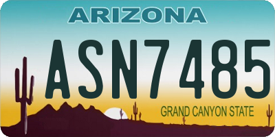 AZ license plate ASN7485