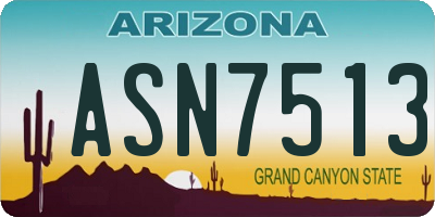 AZ license plate ASN7513
