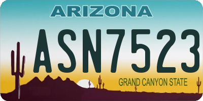 AZ license plate ASN7523