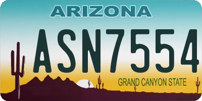AZ license plate ASN7554