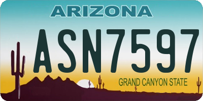 AZ license plate ASN7597