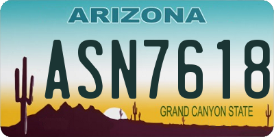 AZ license plate ASN7618