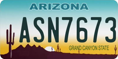 AZ license plate ASN7673