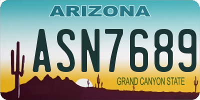 AZ license plate ASN7689