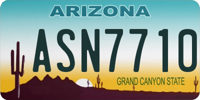 AZ license plate ASN7710