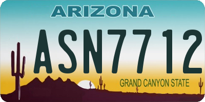 AZ license plate ASN7712