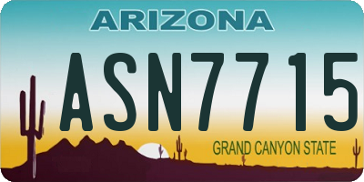 AZ license plate ASN7715