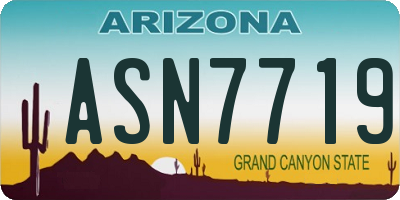 AZ license plate ASN7719