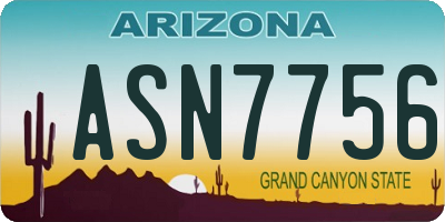 AZ license plate ASN7756