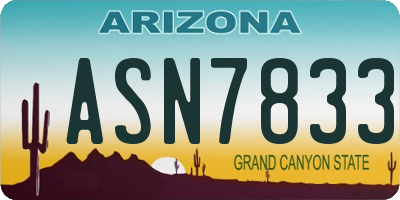 AZ license plate ASN7833