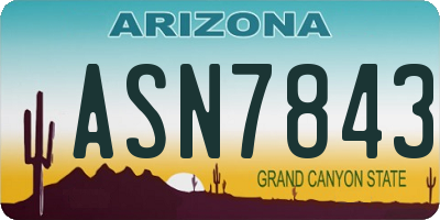 AZ license plate ASN7843
