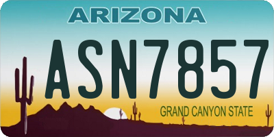 AZ license plate ASN7857