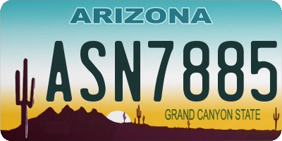 AZ license plate ASN7885