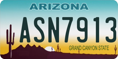 AZ license plate ASN7913