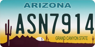 AZ license plate ASN7914