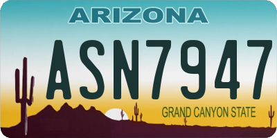 AZ license plate ASN7947