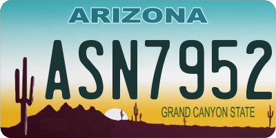 AZ license plate ASN7952