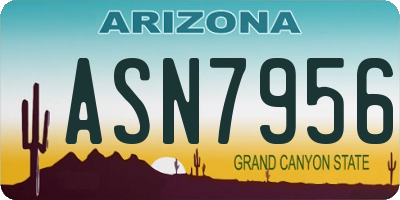 AZ license plate ASN7956