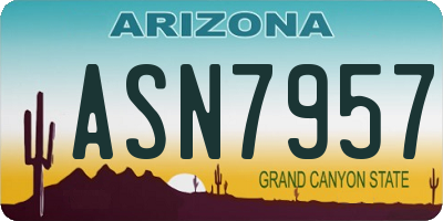 AZ license plate ASN7957