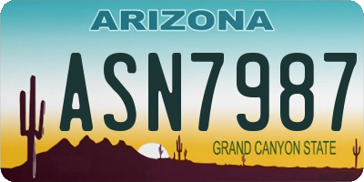 AZ license plate ASN7987