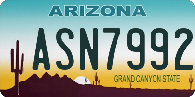 AZ license plate ASN7992