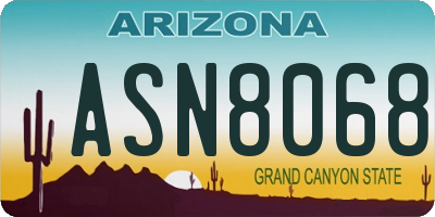AZ license plate ASN8068