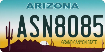 AZ license plate ASN8085
