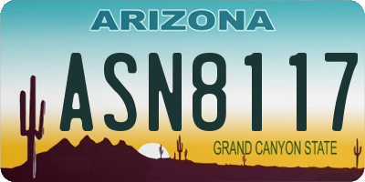 AZ license plate ASN8117