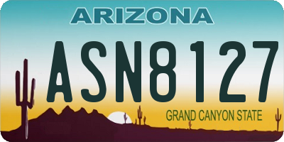 AZ license plate ASN8127