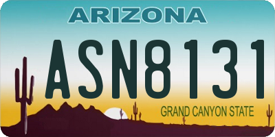 AZ license plate ASN8131