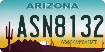 AZ license plate ASN8132