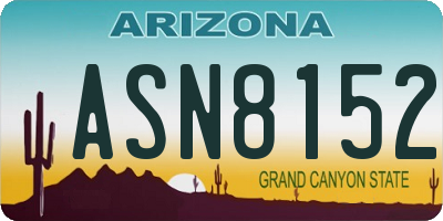 AZ license plate ASN8152