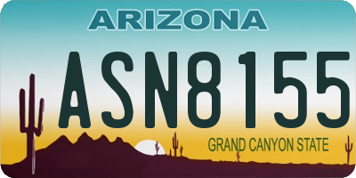 AZ license plate ASN8155