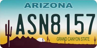 AZ license plate ASN8157