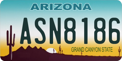 AZ license plate ASN8186