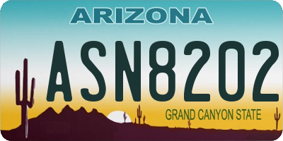 AZ license plate ASN8202