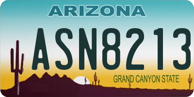 AZ license plate ASN8213
