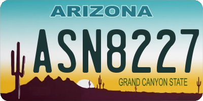 AZ license plate ASN8227