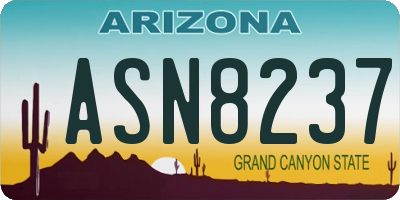 AZ license plate ASN8237