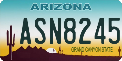 AZ license plate ASN8245