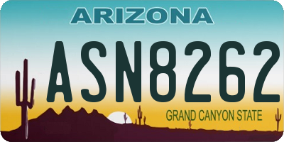 AZ license plate ASN8262