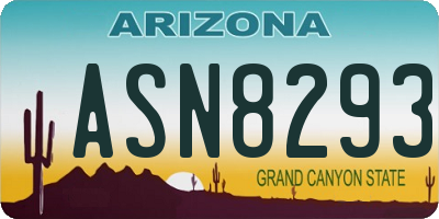 AZ license plate ASN8293