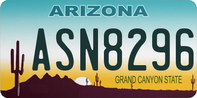 AZ license plate ASN8296