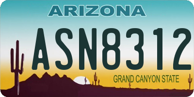 AZ license plate ASN8312