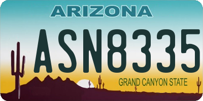AZ license plate ASN8335