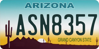 AZ license plate ASN8357