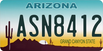 AZ license plate ASN8412